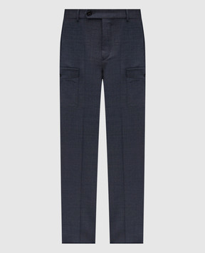 Incotex Blue wool cargo pants 1T008190441