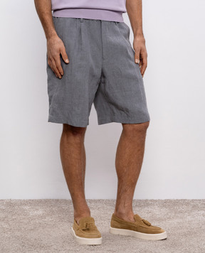 Brunello Cucinelli Gray linen shorts MH249U0065