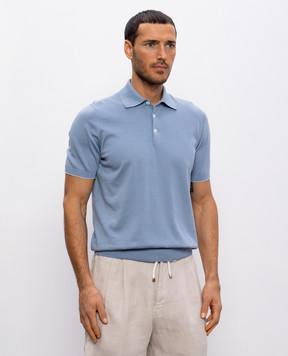 Brunello Cucinelli Blue polo M29800125