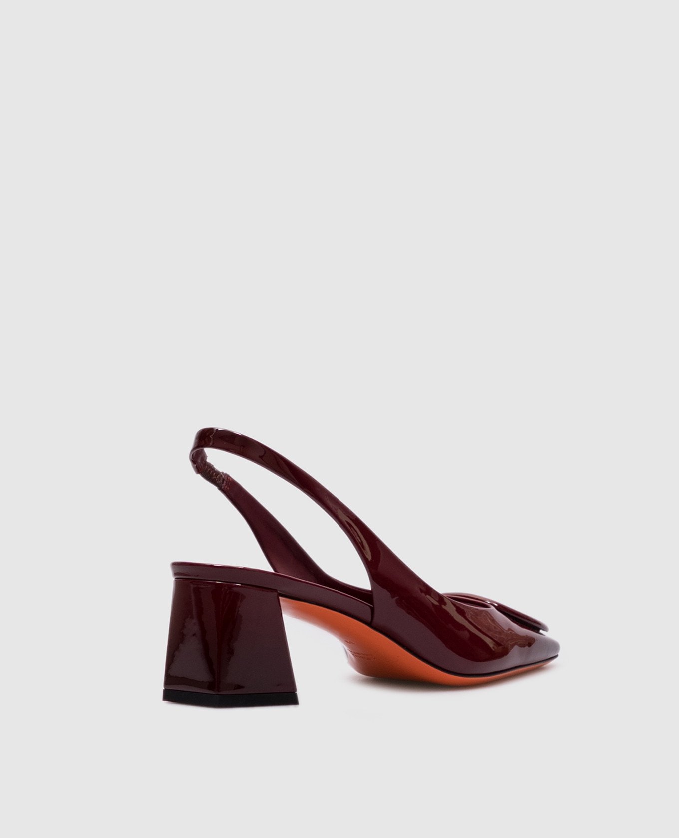 

Burgundy patent leather slingbacks Santoni