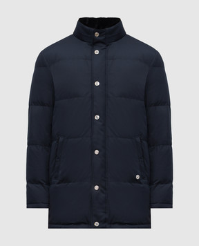 Stefano Ricci Blue down jacket with emblem MDJ5300350PL001T