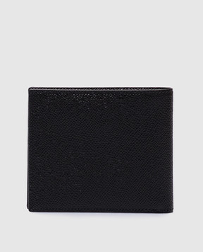 Dolce&Gabbana Black Dauphine leather wallet with ruthenium-plated plate BP1321AG219