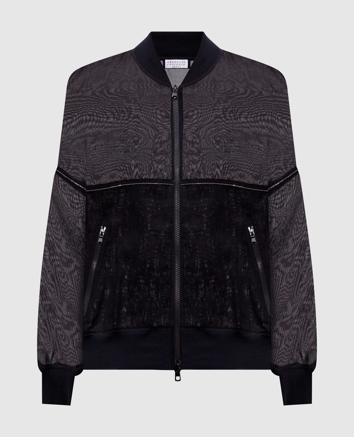 

Black bomber jacket with monil chain Brunello Cucinelli