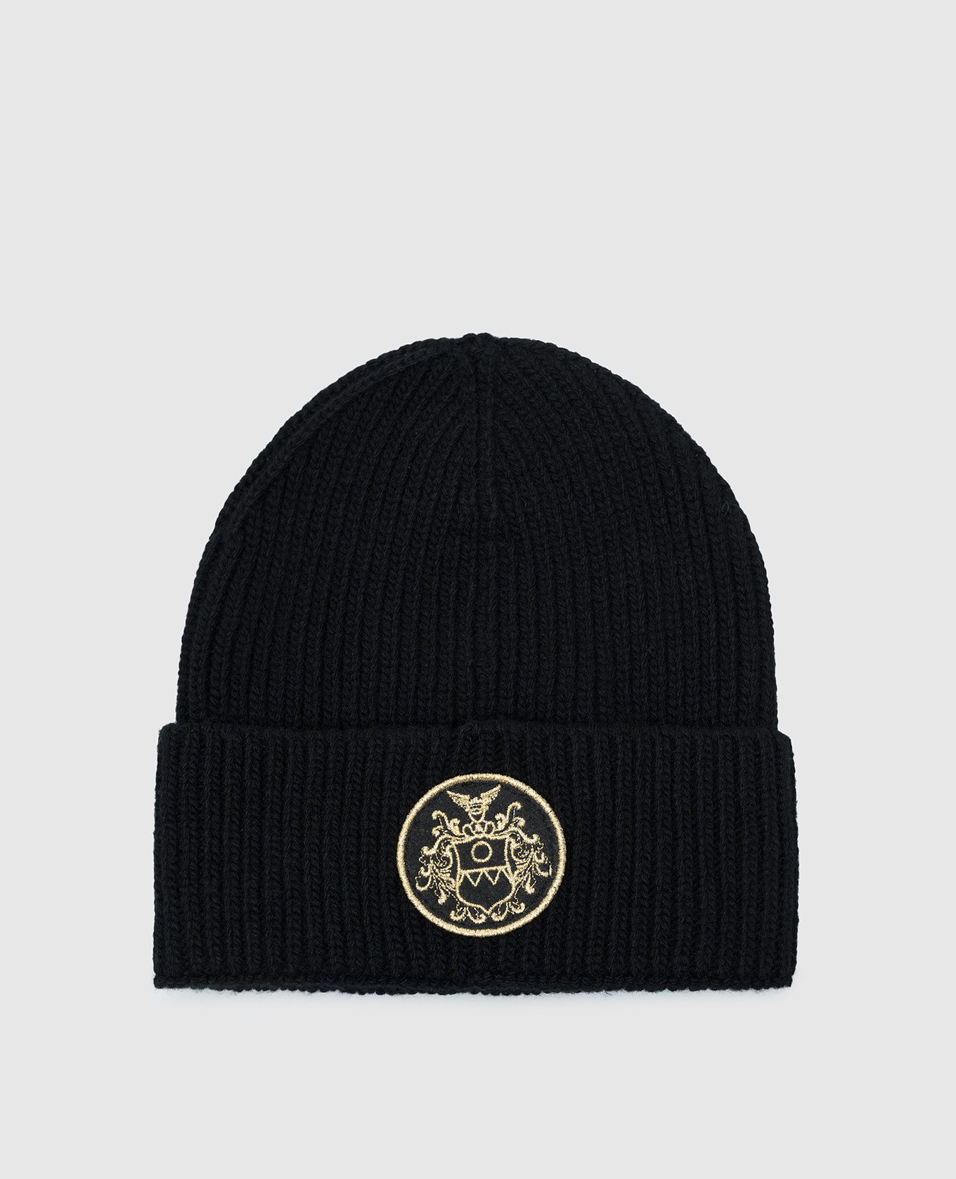 Bally Black wool cap with logo patch