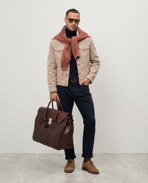 Brunello Cucinelli Blue wool and cashmere golf M2400103