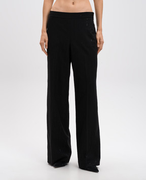Twinset Black pants with wool and sequins 242TT2161