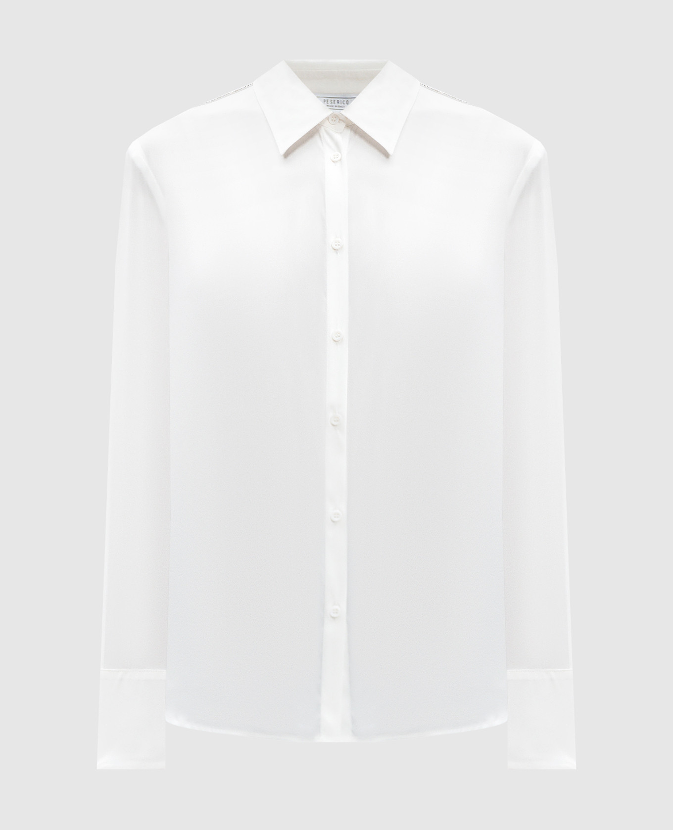 

White silk blouse with monil chain Peserico