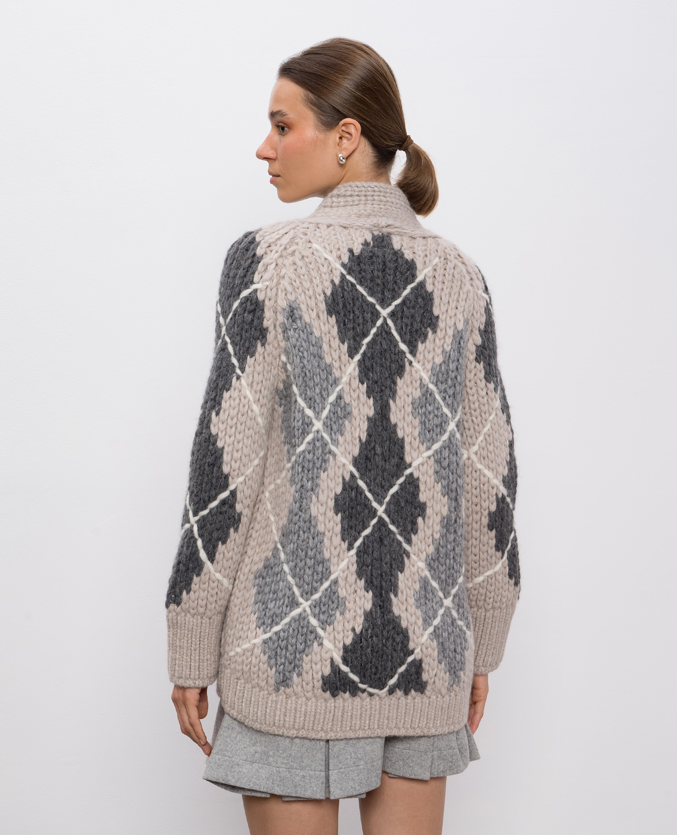 Beige cardigan with patterned wool Ermanno Scervino 4