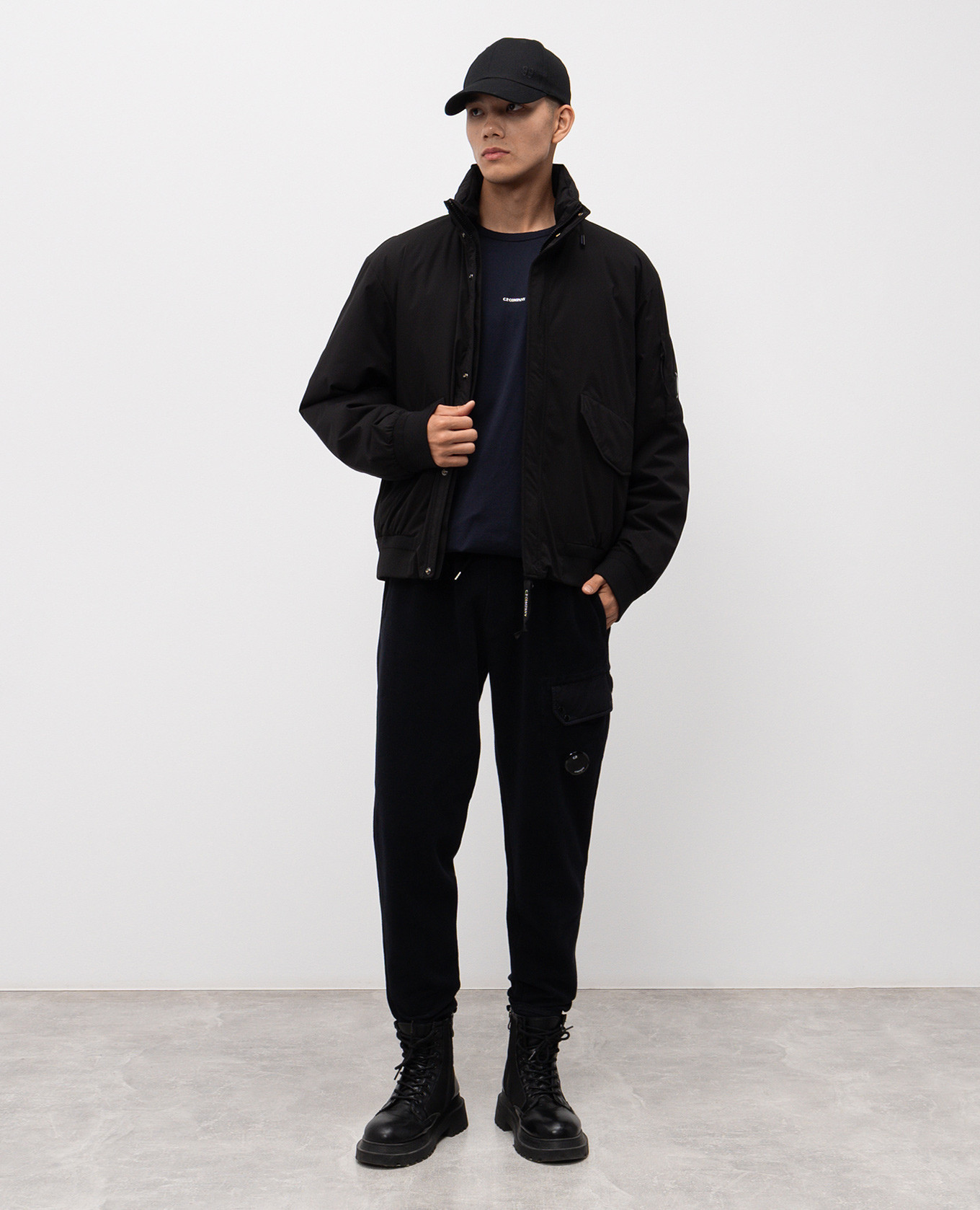 

Black jacket with logo patch C.P. Company