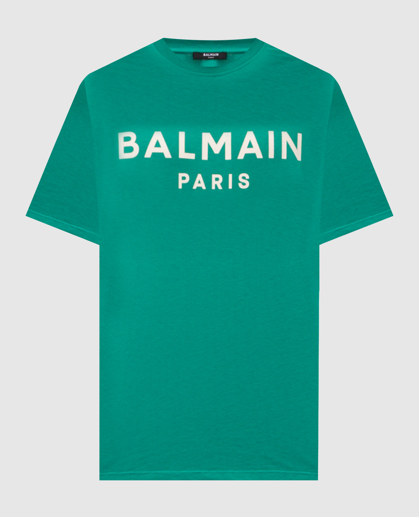 Green t-shirt with logo print Balmain