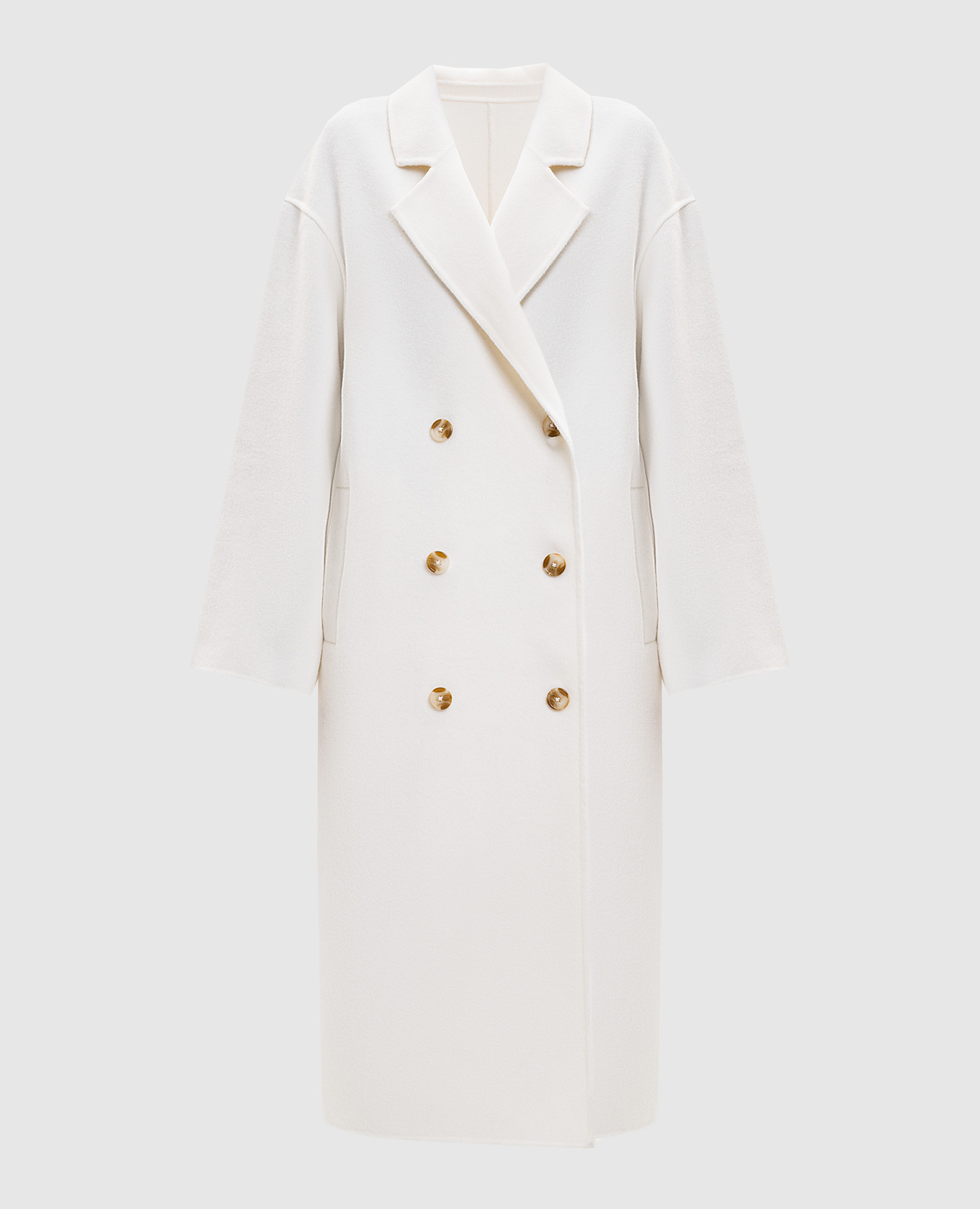 

BORNEO white double-breasted coat made of wool and cashmere Loulou de Saison