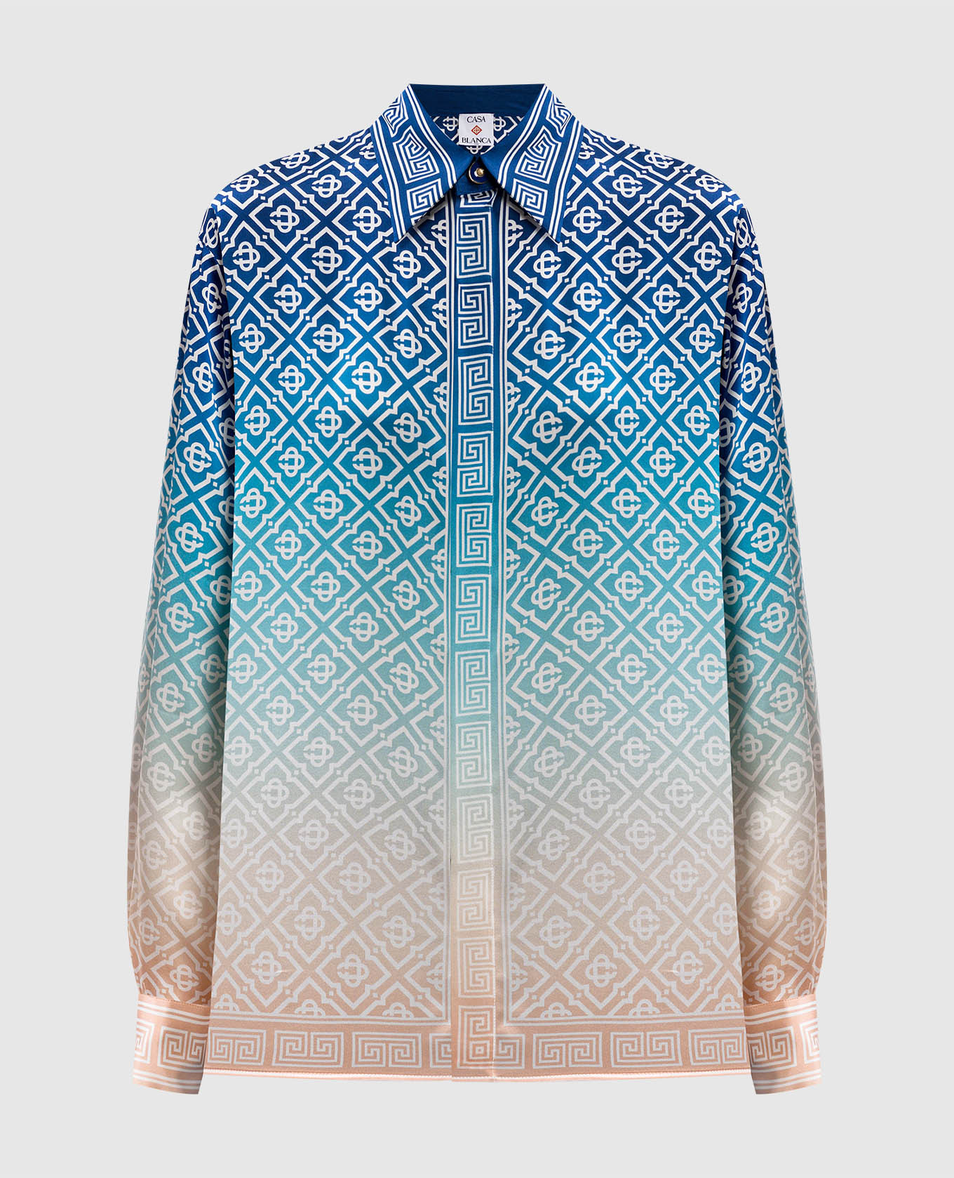 

Blue silk blouse with gradient logo print Casablanca