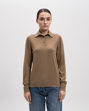 The Row Beige wool polo shirt Ipanelli 8442Y590