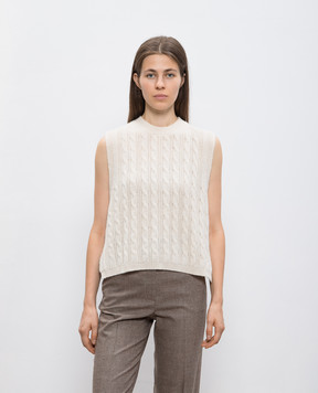 Peserico Beige vest with wool, silk and cashmere S93121F07M9018