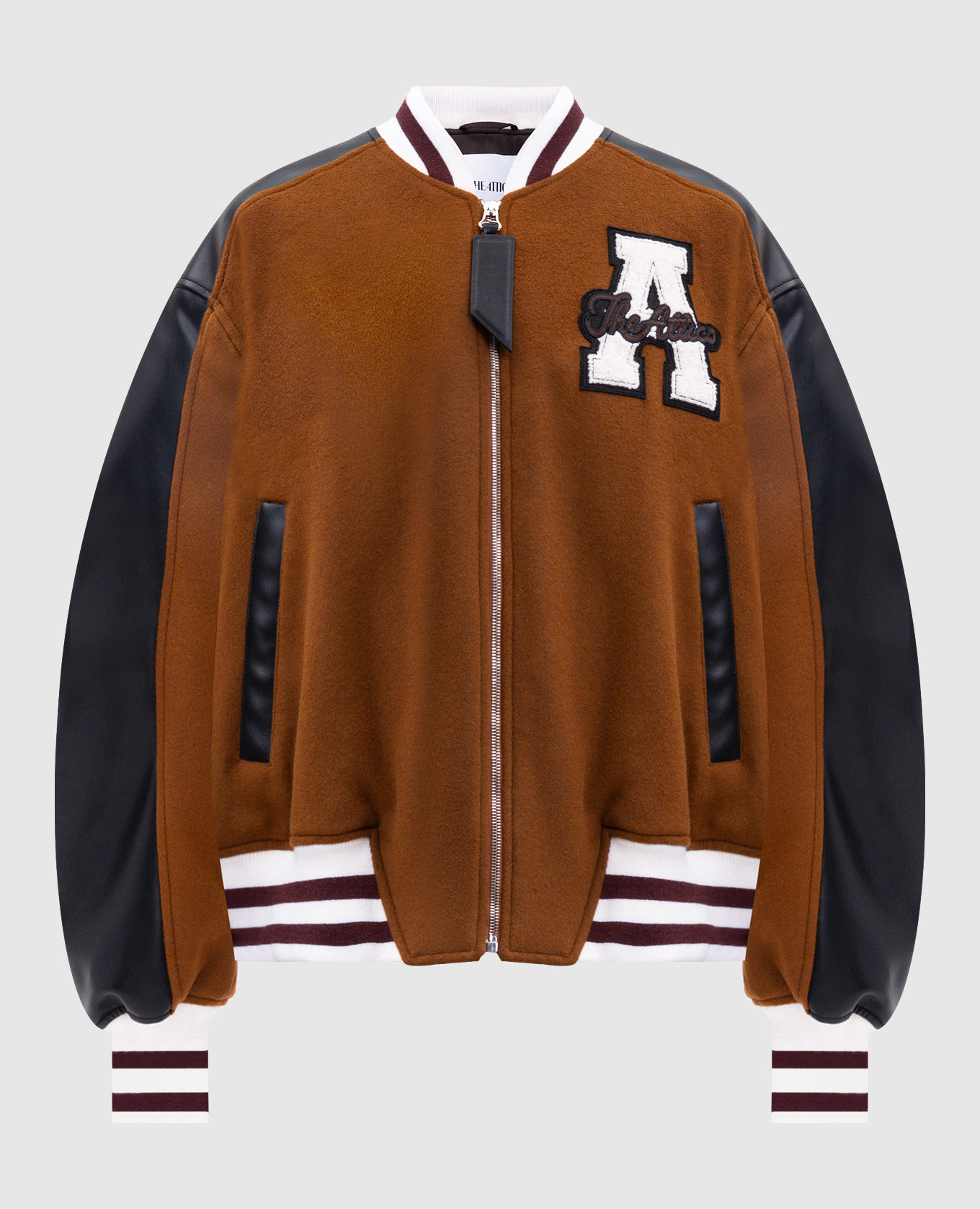 

Brown logo combination bomber jacket The Attico