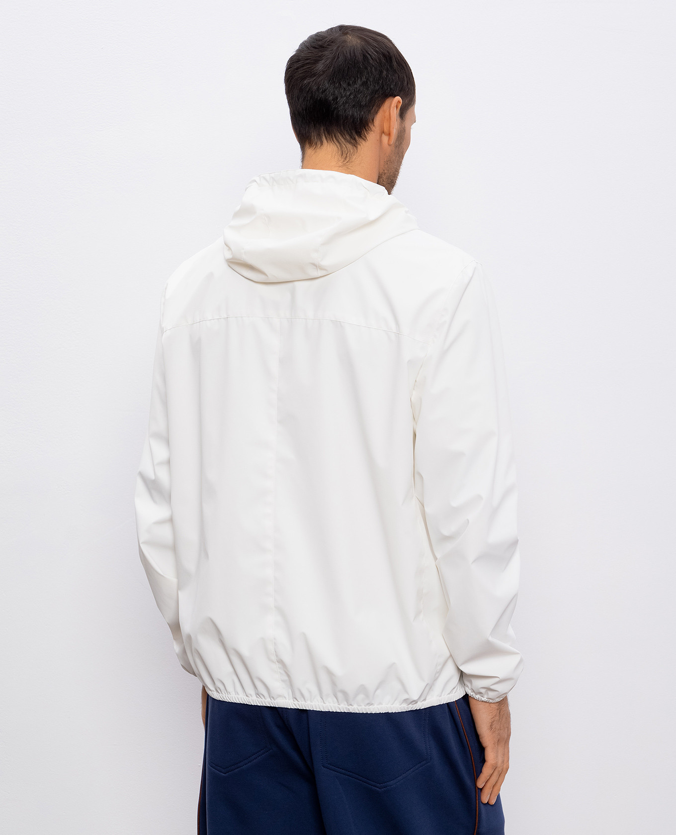 

White windbreaker with logo emblem Brunello Cucinelli