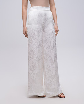 Twinset White palazzos with linen 251TT2172