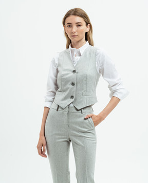 Peserico Gray vest with wool and lurex A03609Z08329