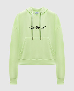 Off-White Green hoodie with logo print OMBB085S25FLE00F