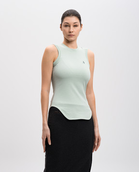 The Attico Reese green top with embroidered emblem 250WCN00003JJJ025AA