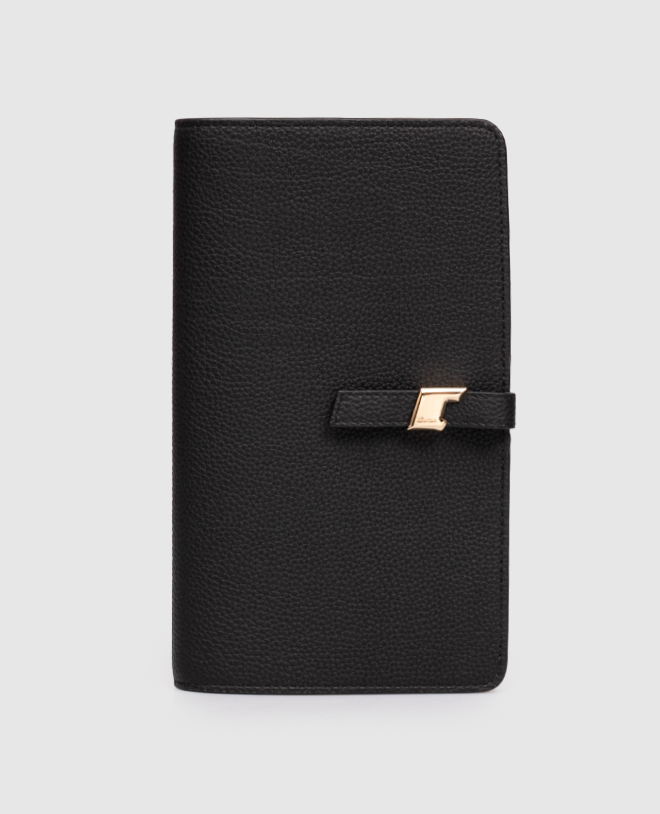Black leather document case Santoni