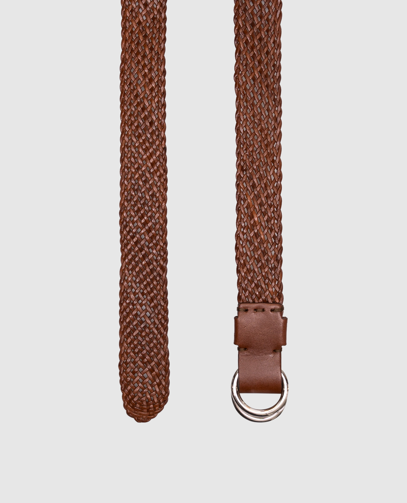 

Brown leather belt with weaving Brunello Cucinelli