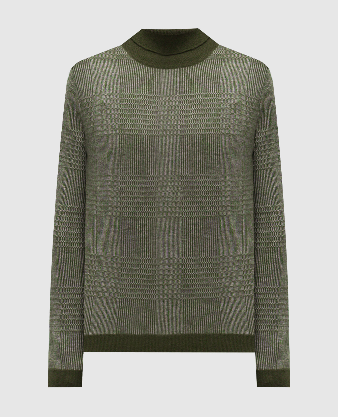 Green wool sweater with a check pattern AT.P.Co