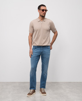 Stefano Ricci Blue jeans with a worn effect MST51B3090T0127