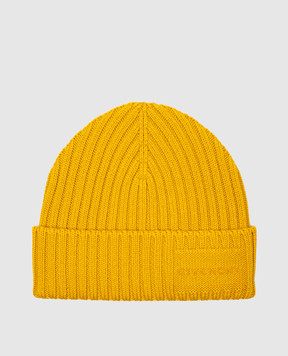 Givenchy Yellow wool hat with logo 710009314003
