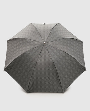 Pasotti Milford gray folding umbrella with leather handle OMITUO64SMILFORD2