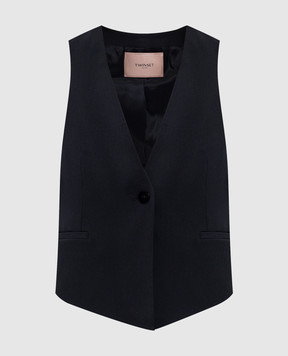 Twinset Black vest with logo 252TP2621