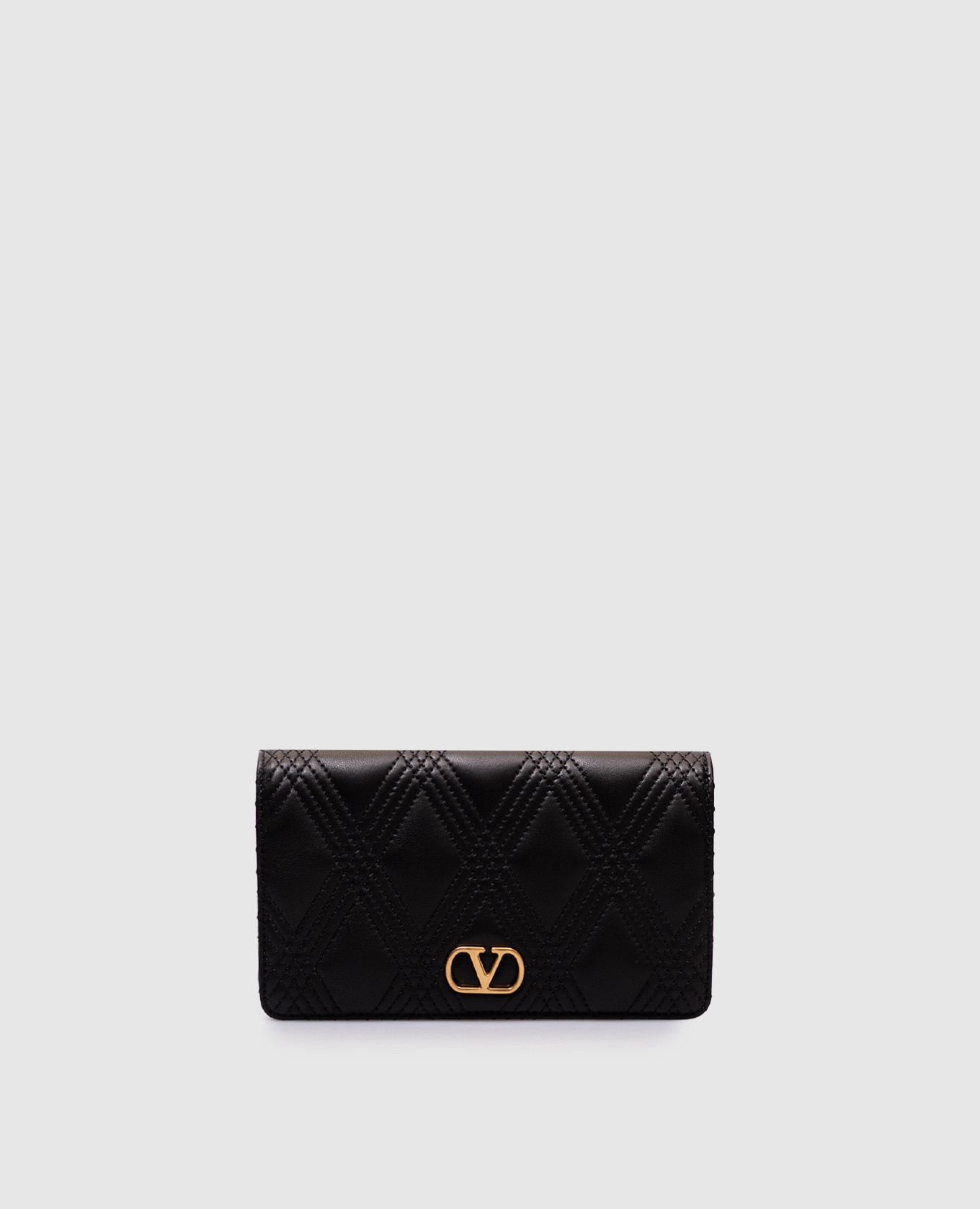 

Quiltie Black Leather Bag with Emblem Valentino