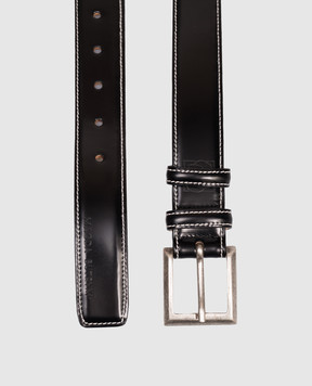 Magda Butrym Black leather belt with contrast stitching BELT01401725