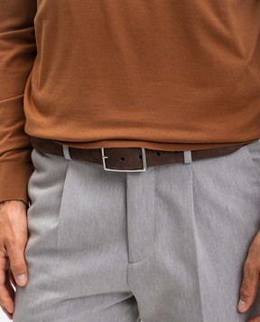 MooRER HOWARD brown nubuck belt HOWARDPN1