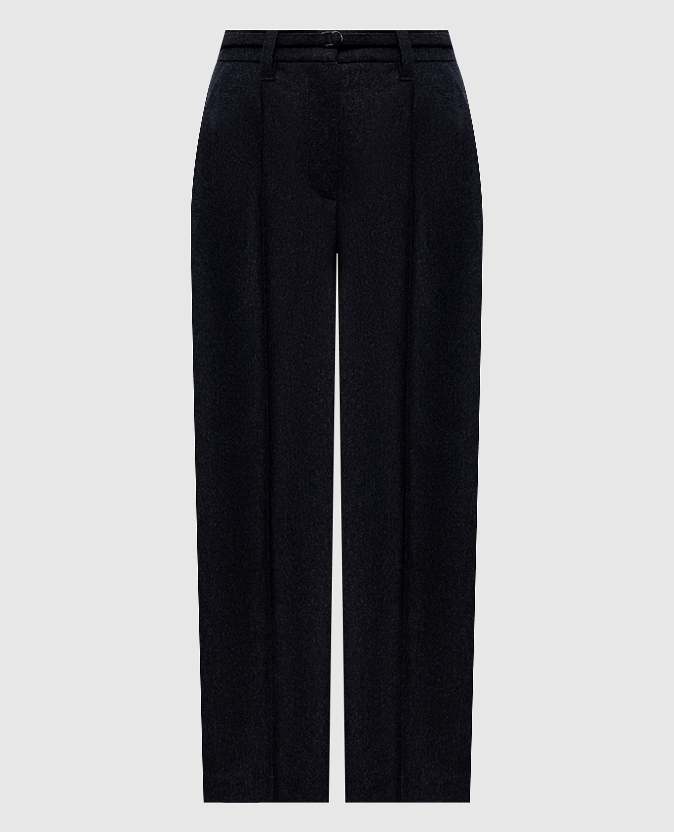 Brunello Cucinelli - Blue Straight Crop Wool Pants