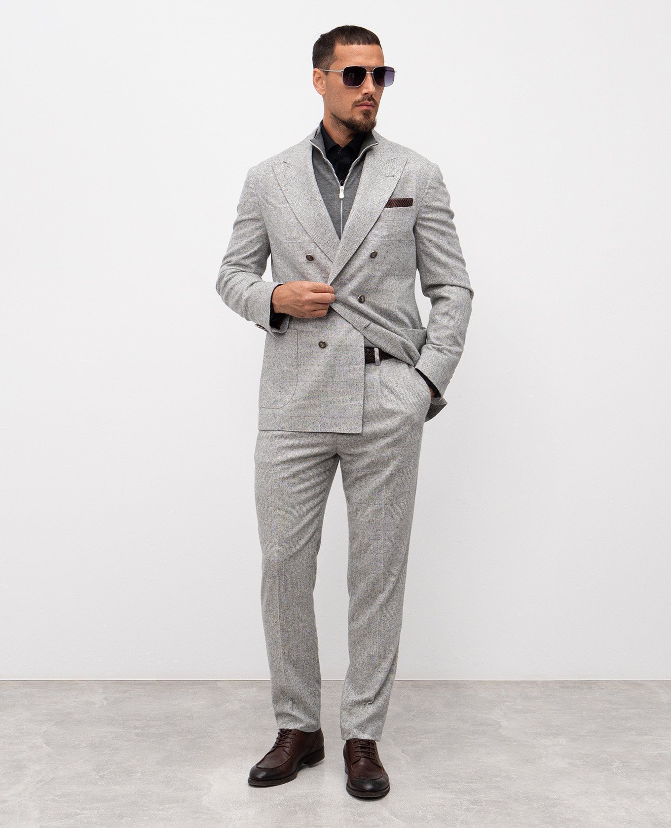 

Blue shirt with silk Brunello Cucinelli