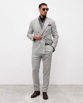 Brunello Cucinelli Gray wool and cashmere cardigan M2400106