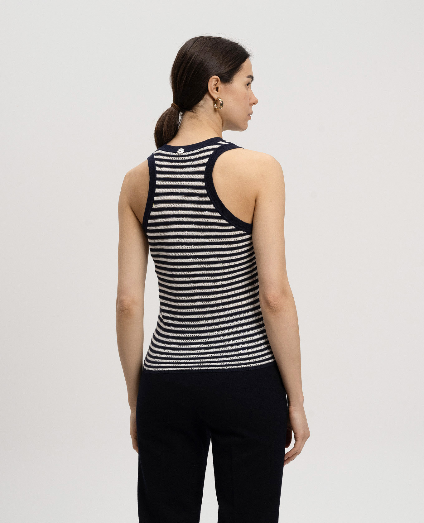 Blue striped top with lurex Twinset 4