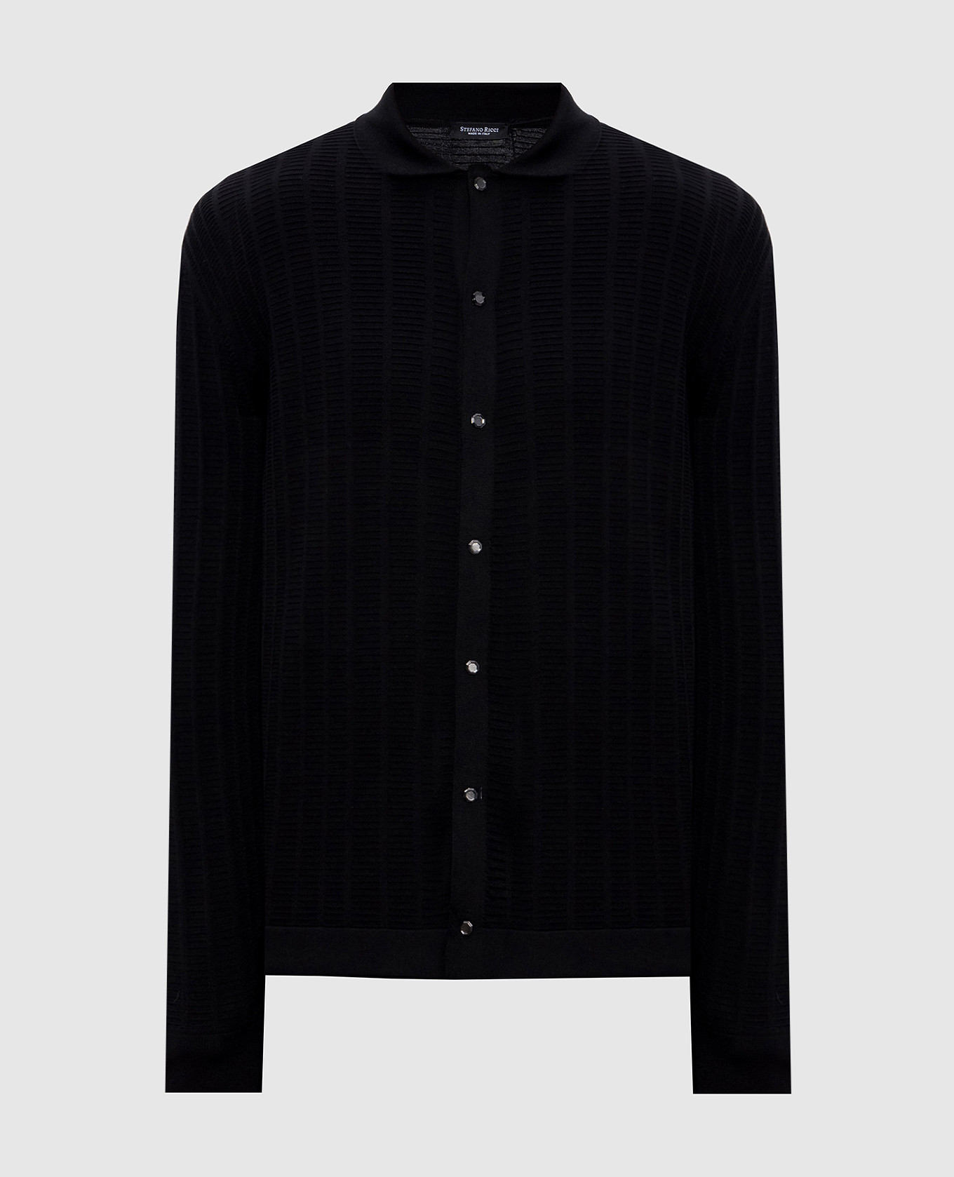 

Black silk cardigan with logo emblem pattern Stefano Ricci