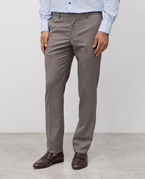 Stefano Ricci Beige wool checked pants M1T8000007T050HA