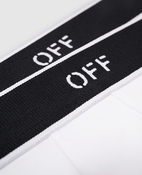Off-White A set of white boxer briefs with a logo pattern OMUH007S24JER001