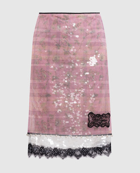 Off-White Ramage pink sequined skirt OWCW007F24FAB001
