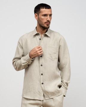 Cashmere&Whiskey Beige linen shirt 0331900195