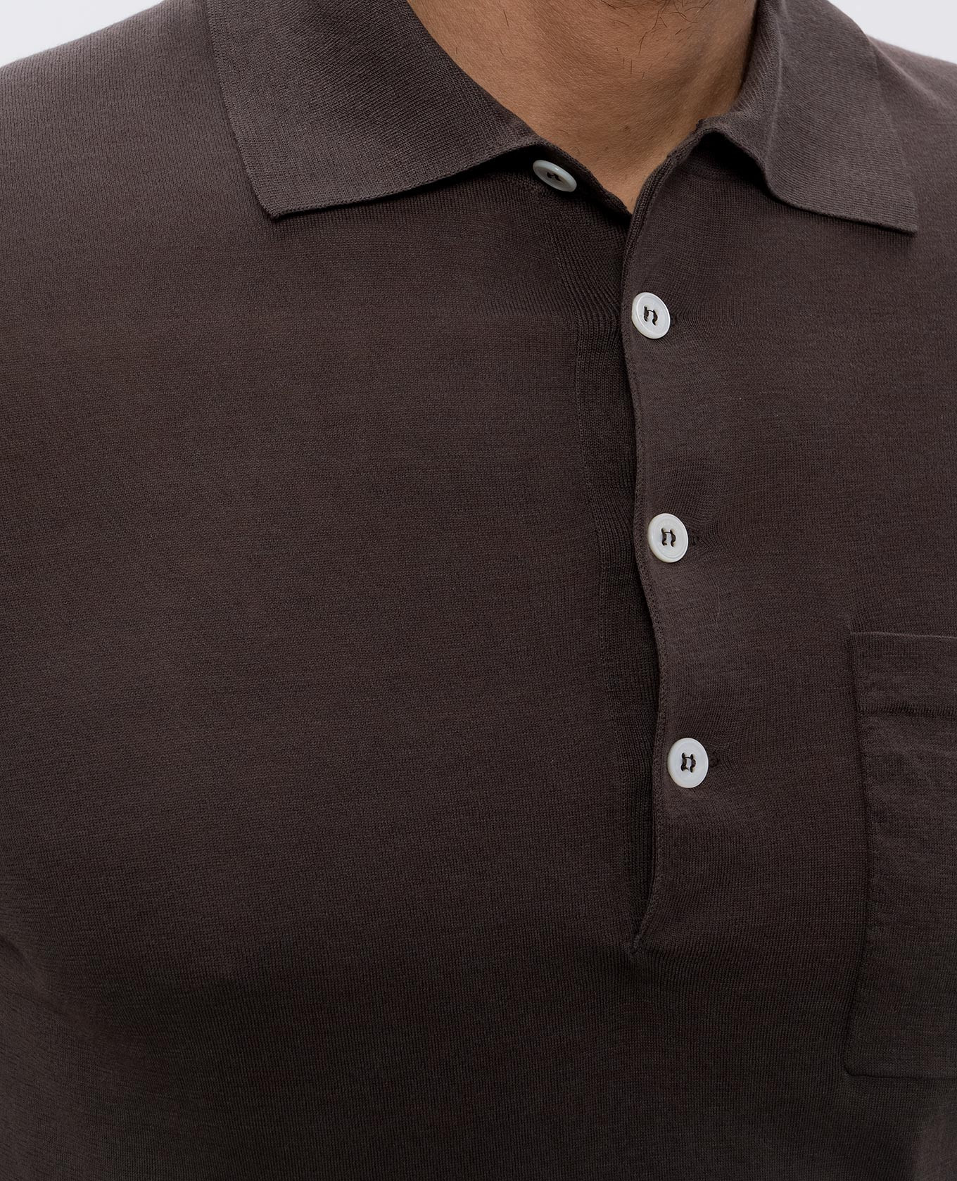 Brown silk polo shirt Brunello Cucinelli 5