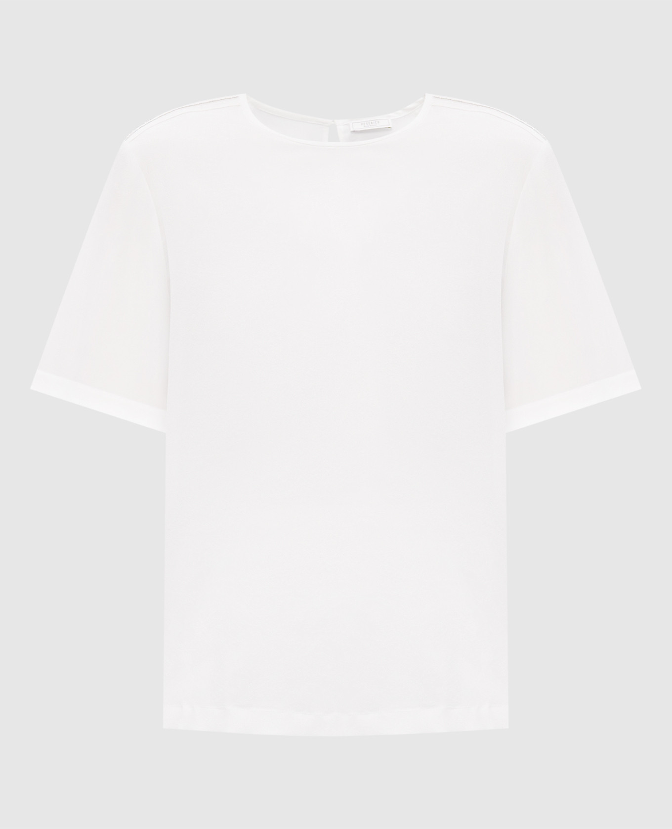 

White silk top with monil chain Peserico