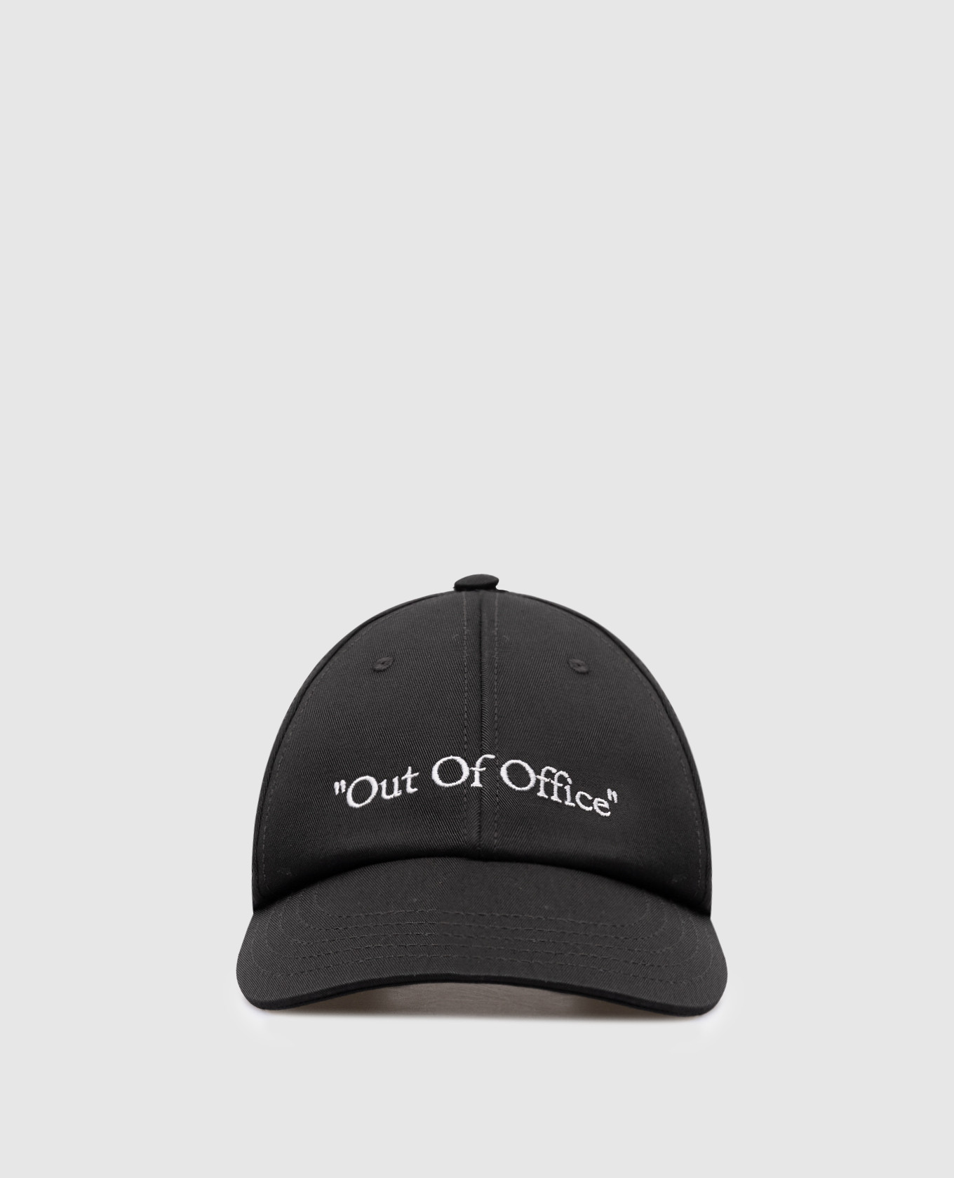 Off-White Black cap with Out of office embroidery