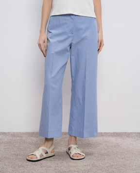 Max Mara Weekend Blue ZIRCONE pants with linen ZIRCONE