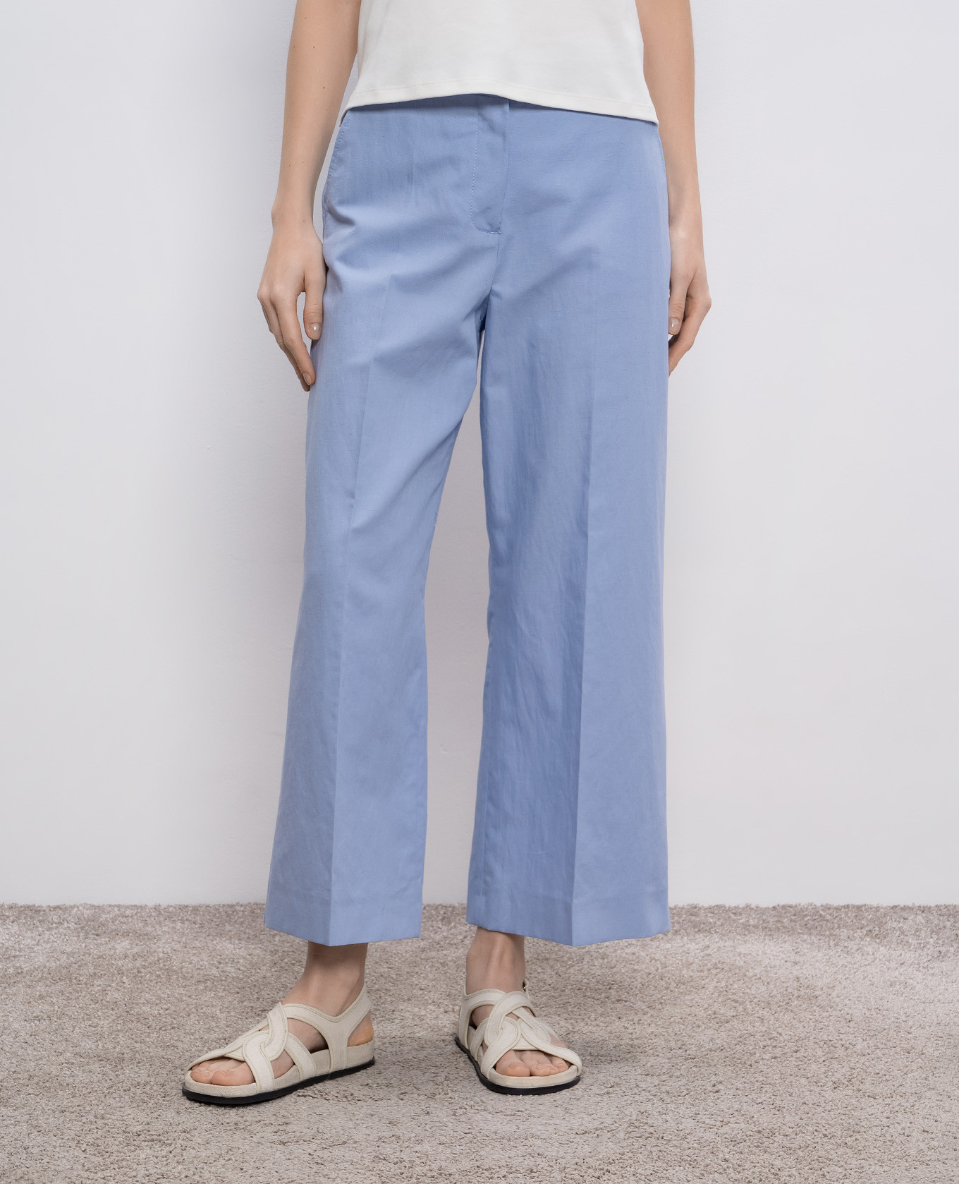 

Blue ZIRCONE pants with linen Max Mara Weekend, Light blue