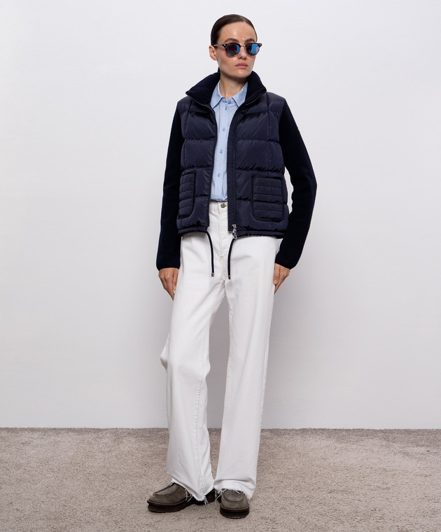ジャケット MONCLER K20939B00053.M1131 Jackets Moncler - Blue down jacket with wool K20939B00053M1131