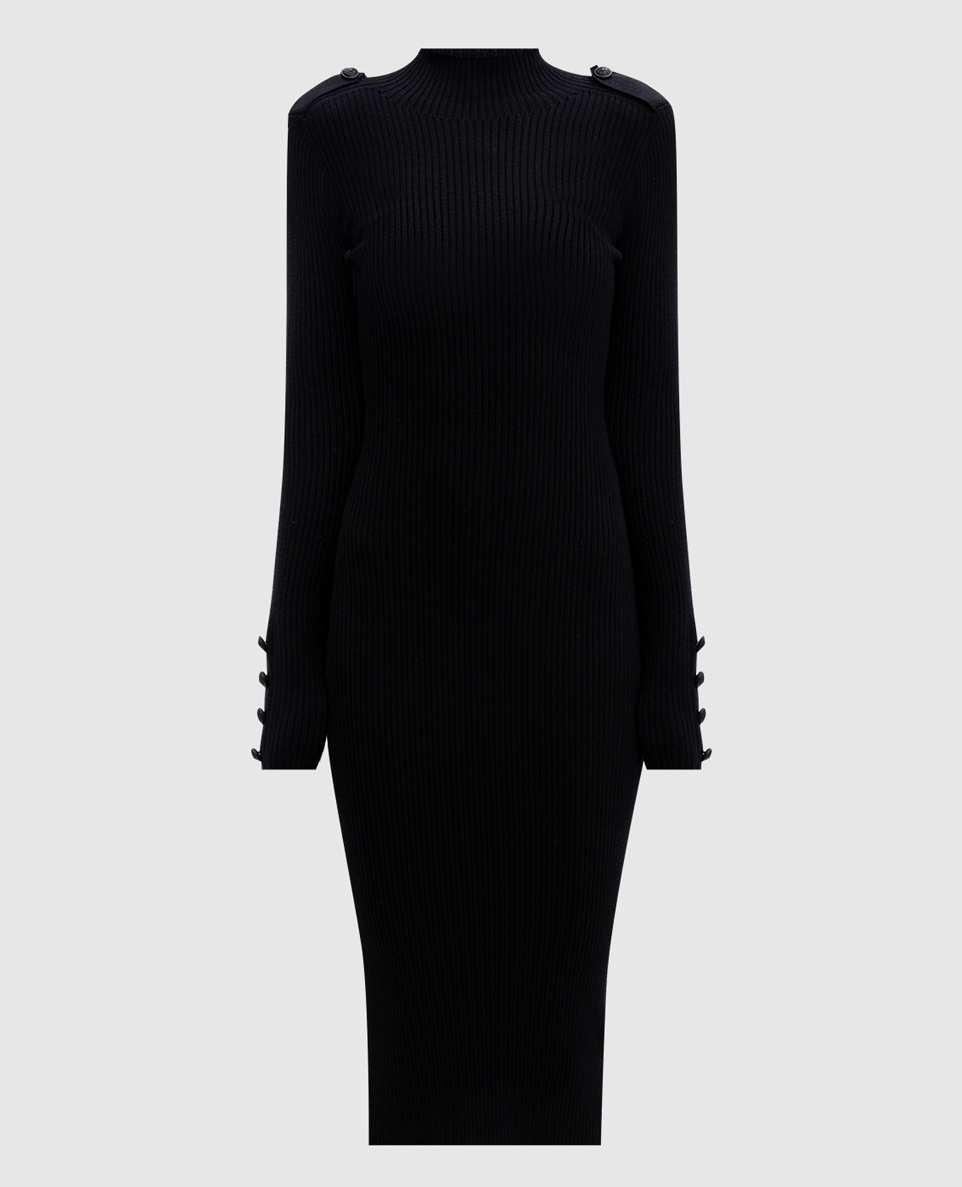 

Black ribbed midi dress with logo Dondup, Черный